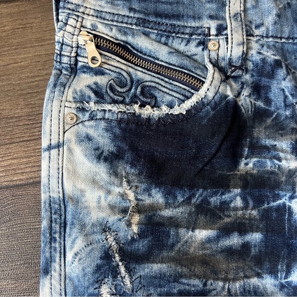 Rock Revival Men's Moto Daviday Acid Wash Jeans Size 30x32 - Picture 7 of 10